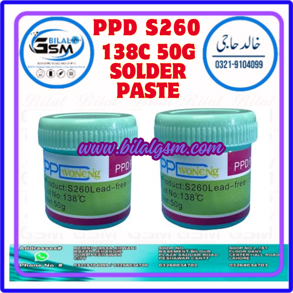 PPD S260 138C Lead-Free Solder Paste - BGA Soldering Flux &amp; Paste | Best Price in Pakistan | BilalGSM BGA SOLDERING FLUCKS AND BGA PASTE